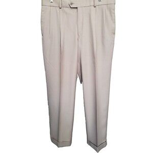 Barry Bricken Polyester/Wool Blend Brown Slash Pocket Men's Pants Size 38 x 30